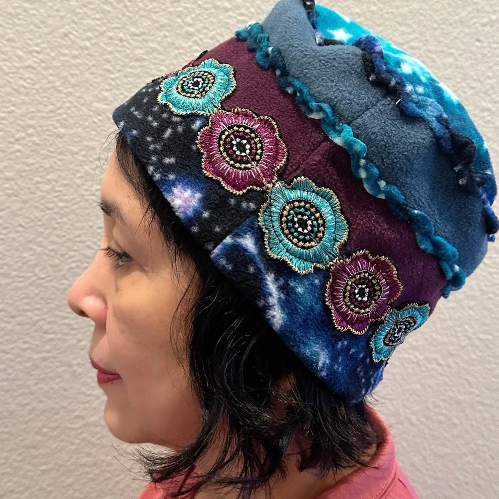 Bohemian Floral Embroidered Women's Hat - Picture 3 of 8